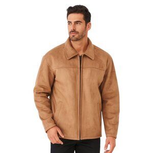 New York Classics Men’s Faux Suede Sherpa Lined Jacket, XL